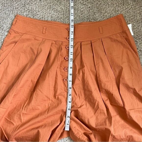 NEW Ulla Johnson orange high rise pleated button fly wide leg pants size 12 - Picture 11 of 13